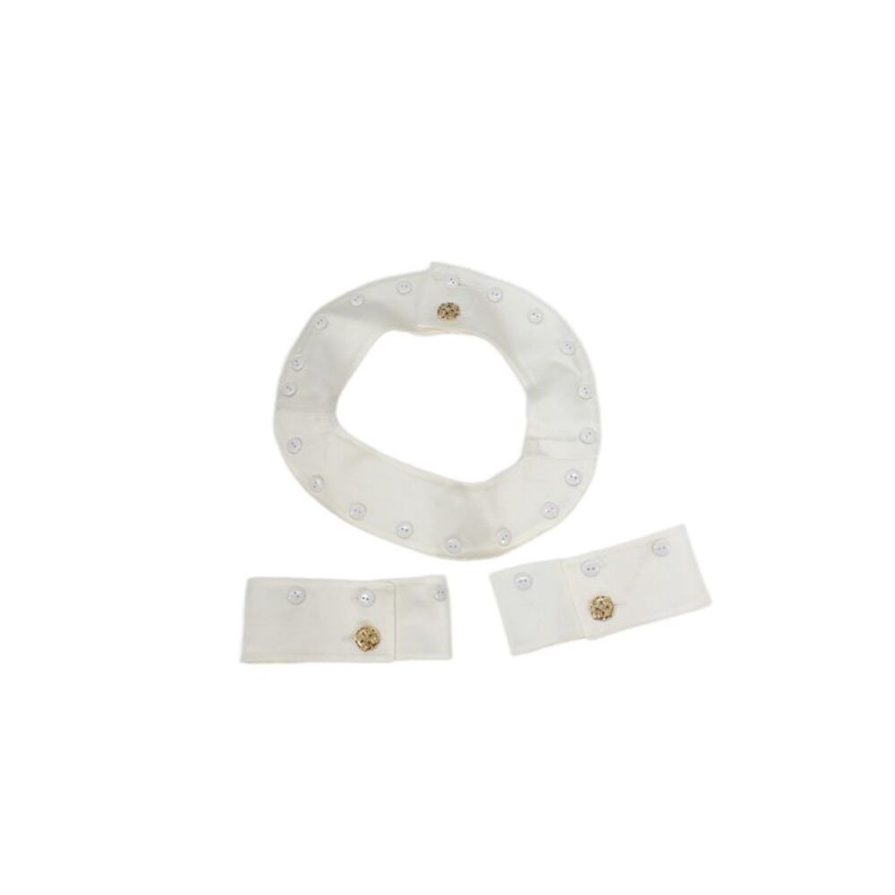 Chanel Womens Detachable Buttoned Collar Cuffs White Size 44